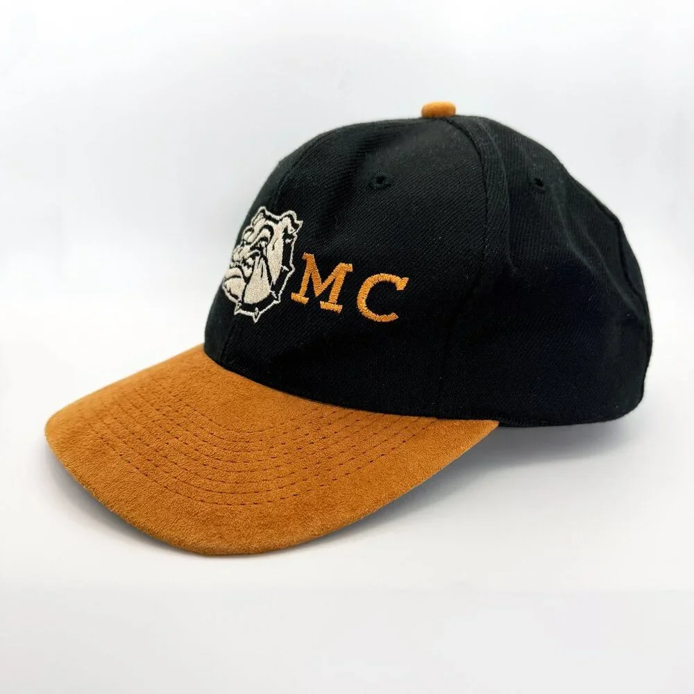 Vintage USMC Marine Corps Bulldog Snapback Hat Black & Tan